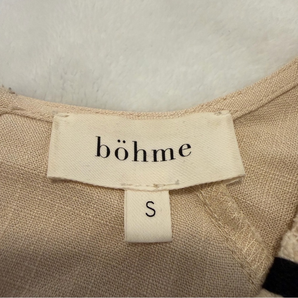 Bohme Linen Boho Top with Crocheted Details and Oversized Fit - Picture 9 of 11